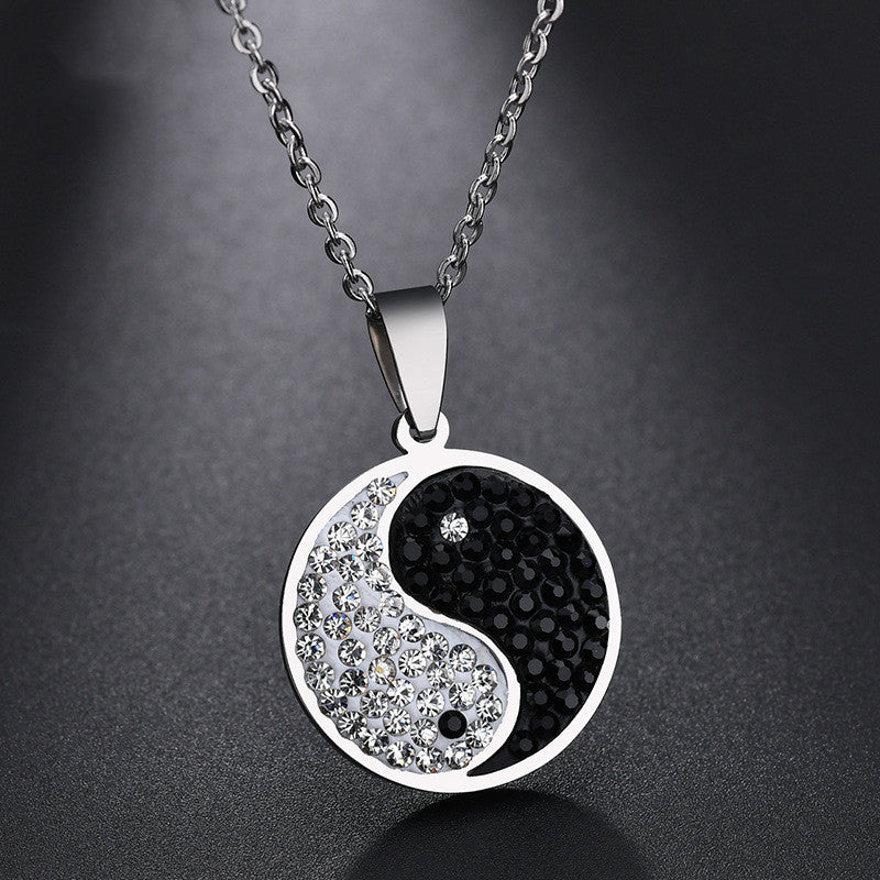 Yin Yang Tai Titanium Steel Necklace