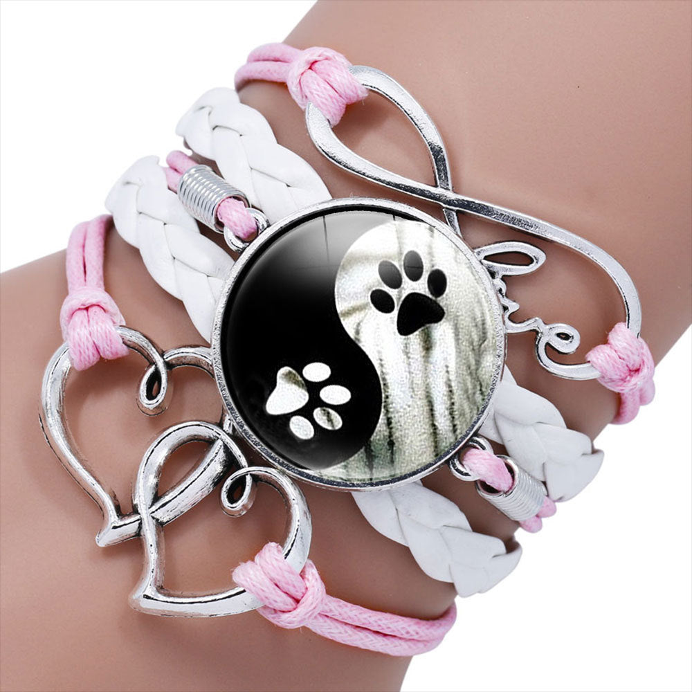 Chinese Elements Yin Yang Tai Hand Woven Multilayer Bracelet