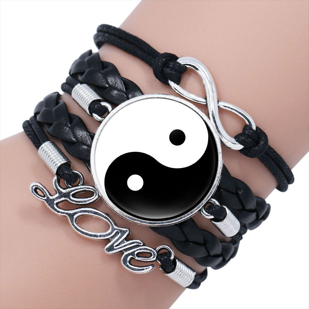 Chinese Elements Yin Yang Tai Hand Woven Multilayer Bracelet
