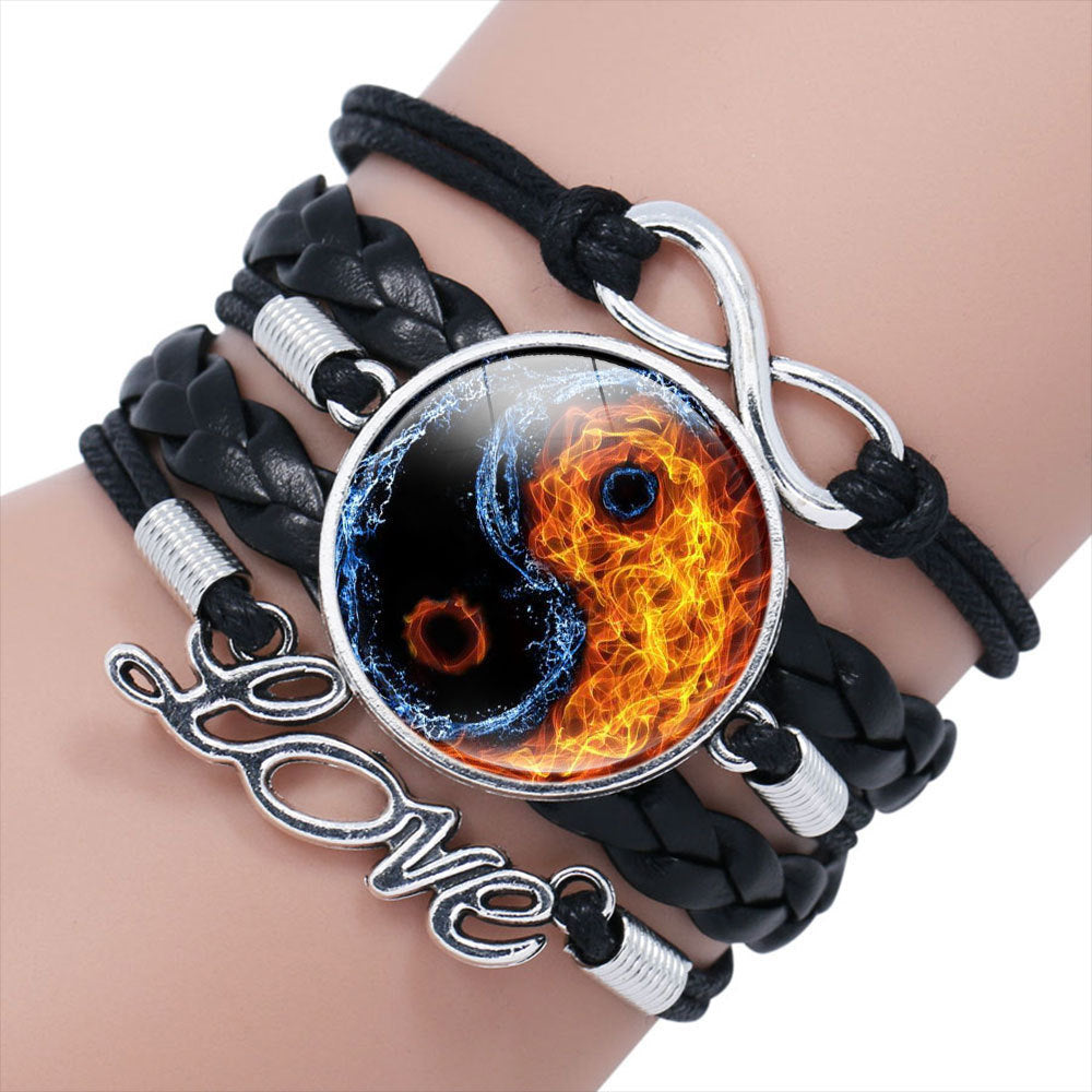 Chinese Elements Yin Yang Tai Hand Woven Multilayer Bracelet