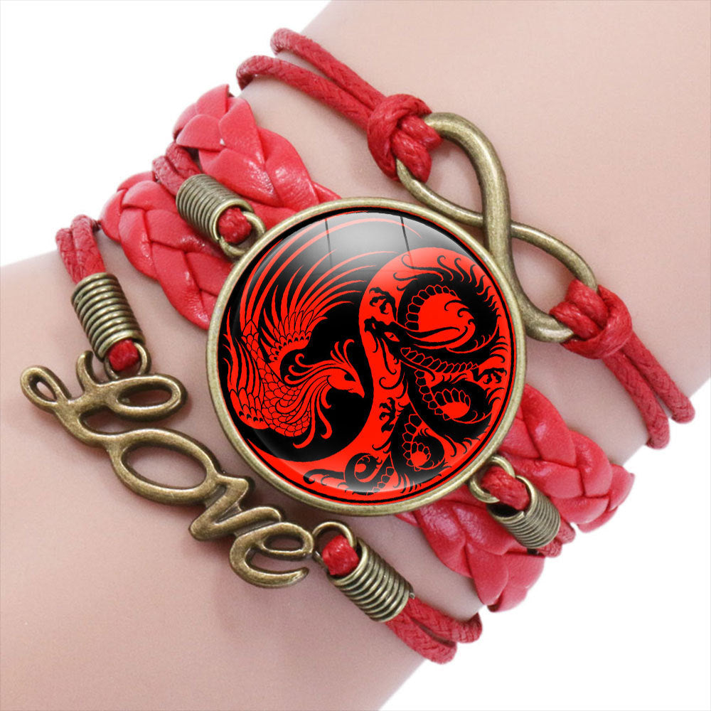 Chinese Elements Yin Yang Tai Hand Woven Multilayer Bracelet