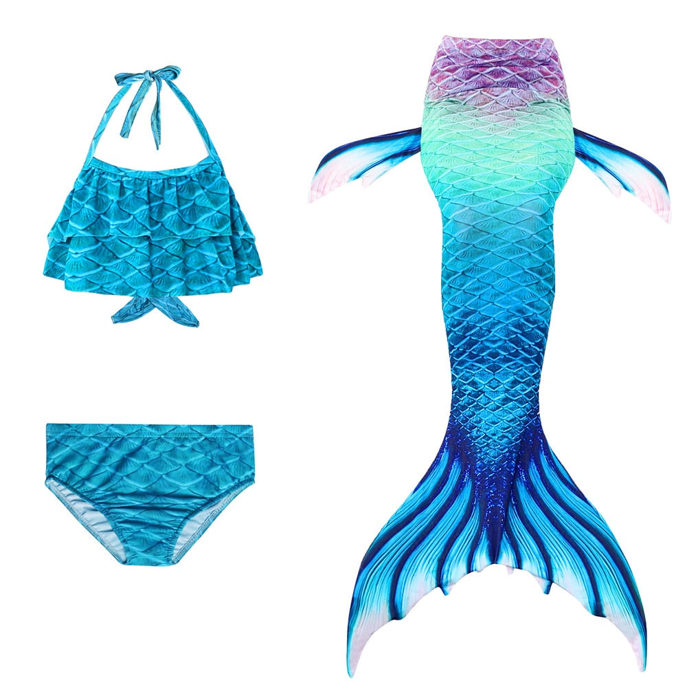 Mermaid Tail Girl Split Body Dress Swimming Suit