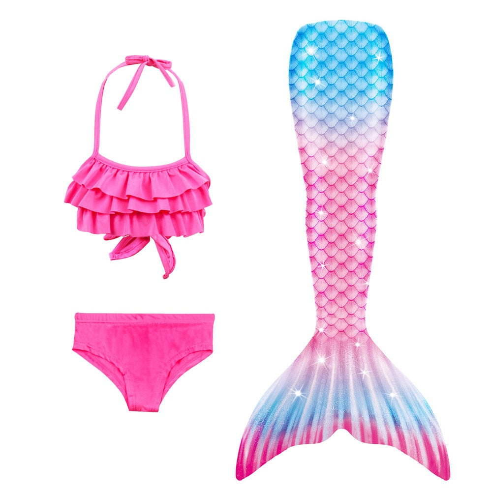 Mermaid Tail Girl Split Body Dress Swimming Suit