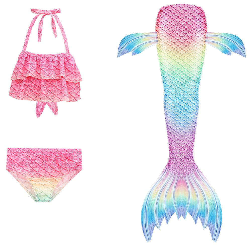 Mermaid Tail Girl Split Body Dress Swimming Suit