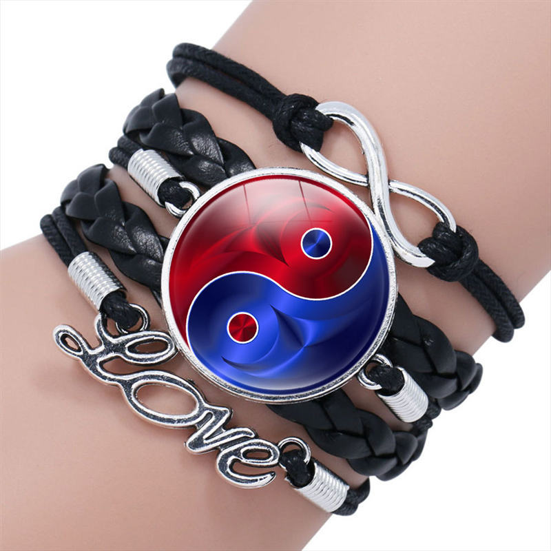 Chinese Elements Yin Yang Tai Hand Woven Multilayer Bracelet