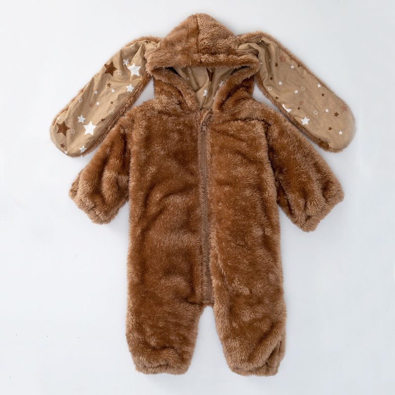 Rabbit Baby Jumpsuit Plush Thickening