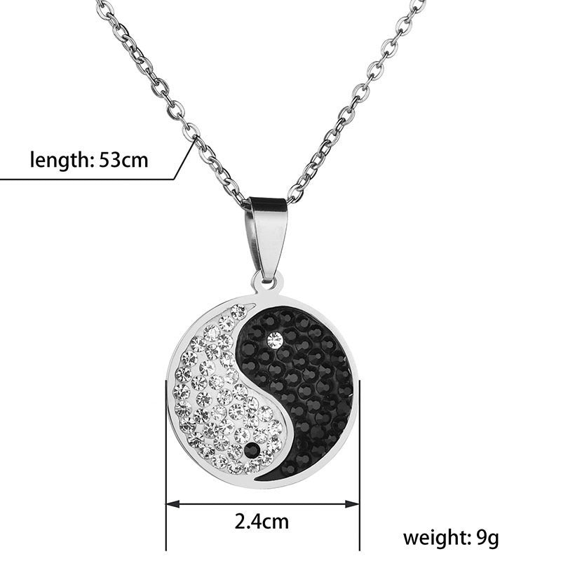 Yin Yang Tai Titanium Steel Necklace