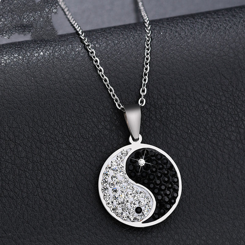 Yin Yang Tai Titanium Steel Necklace
