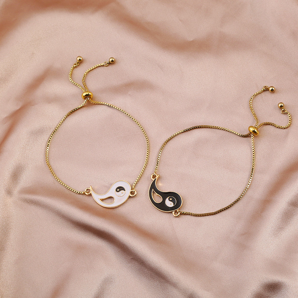 Copper Alloy Lovers Yin-yang Contraction Bracelet