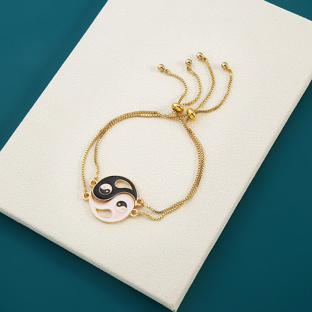 Copper Alloy Lovers Yin-yang Contraction Bracelet
