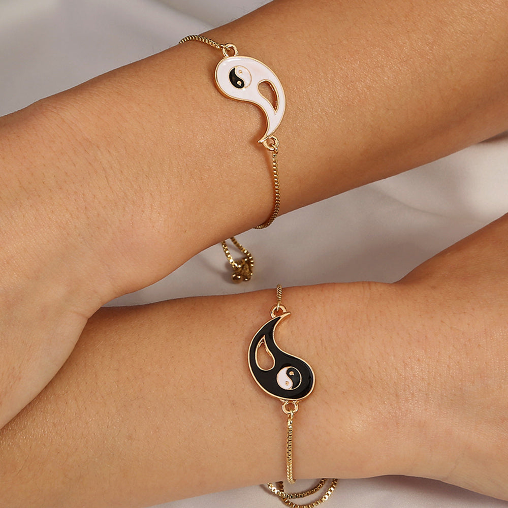 Copper Alloy Lovers Yin-yang Contraction Bracelet