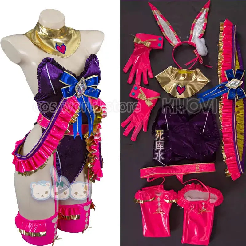Oshi No Ko Ai Hoshino Cosplay Costume Women Sexy Bodysuit Headwear Gloves Socks Suit Bunny Girl Uniform Halloween Clothes