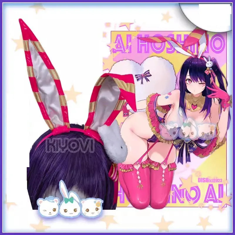 Oshi No Ko Ai Hoshino Cosplay Costume Women Sexy Bodysuit Headwear Gloves Socks Suit Bunny Girl Uniform Halloween Clothes