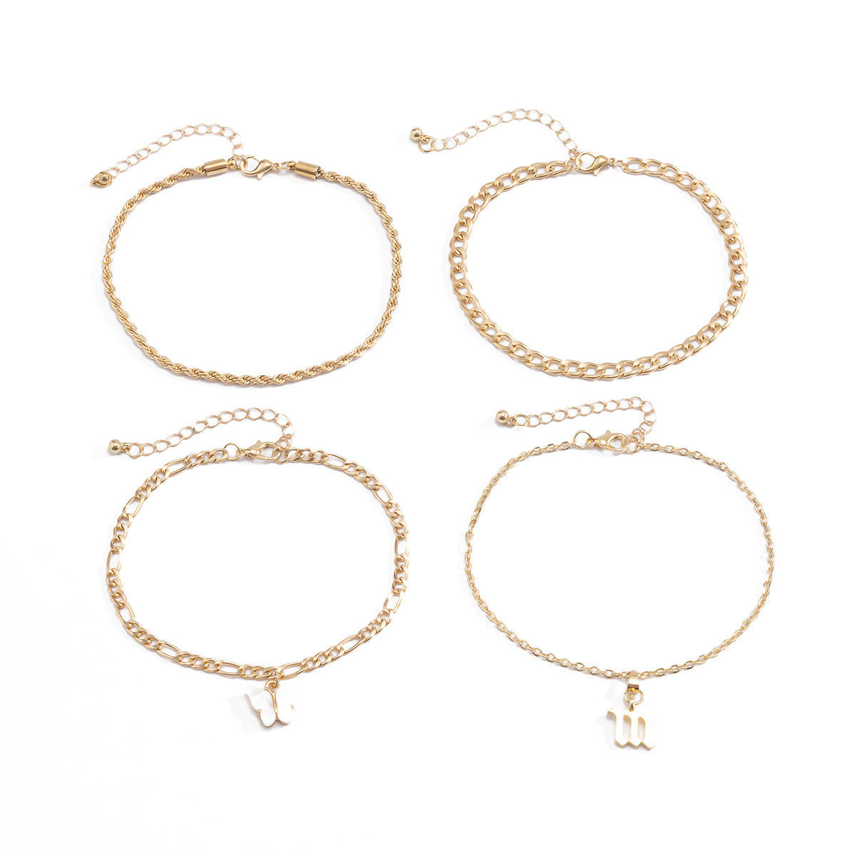 Butterfly Letter Multilayer Anklet