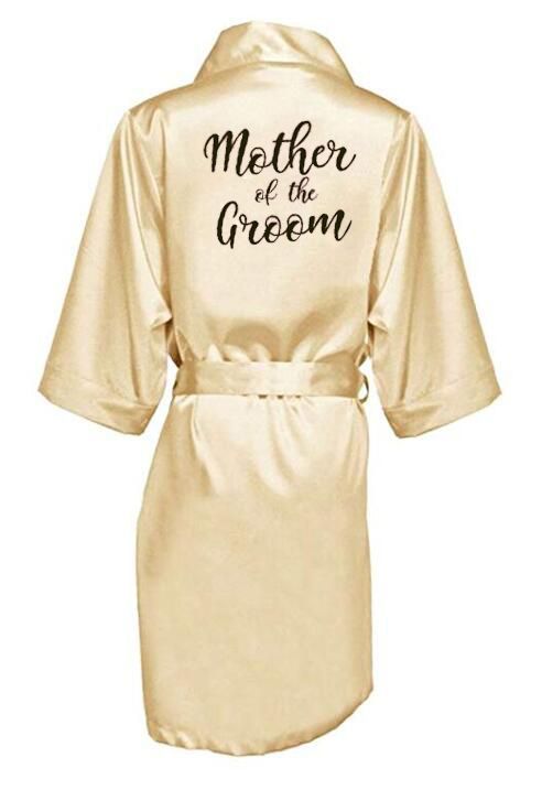 New Bride Bridesmaid Robe With White Black Letters Mother