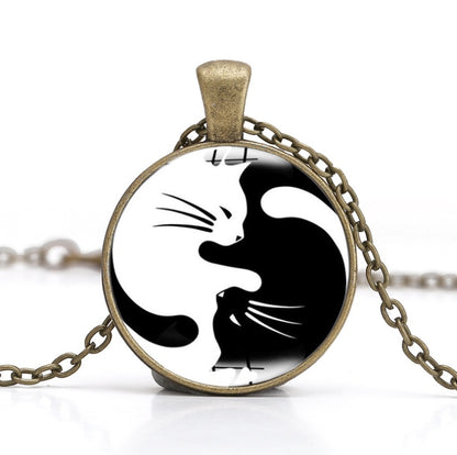 Collier Pendentif Chat Ying & Yang