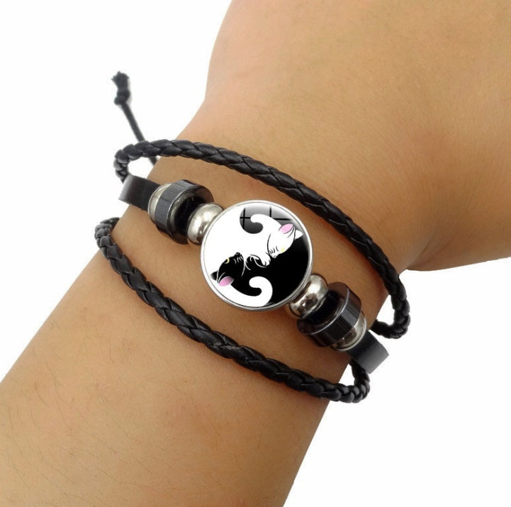 Yin Yang Cat Handmade Bracelet