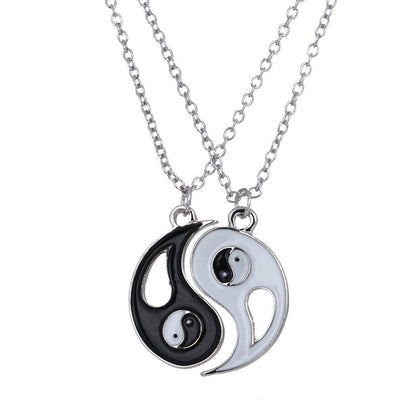 Yin Yang Gossip Stitching Pendant Necklace