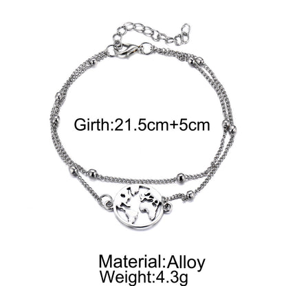 Three-piece anklet map love eight ladies anklet