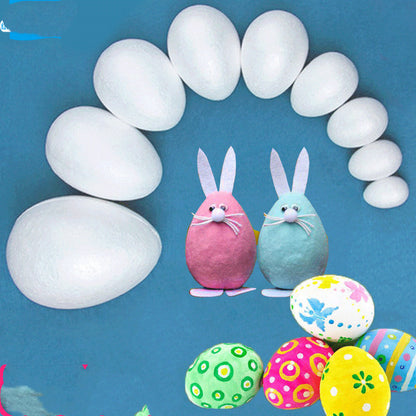 White Solid Easter Foam Egg Children's Kindergarten Preschool Handmade Diy Expandable Polystyrene Colorful Eggs