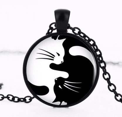 Collier Pendentif Chat Ying & Yang