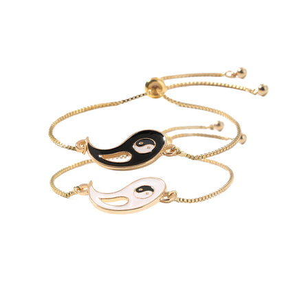 Copper Alloy Lovers Yin-yang Contraction Bracelet