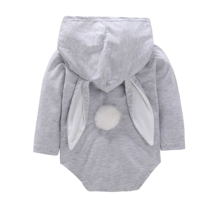 Hooded Baby's Easter Bunny Ear Long Sleeve Creeping Suit