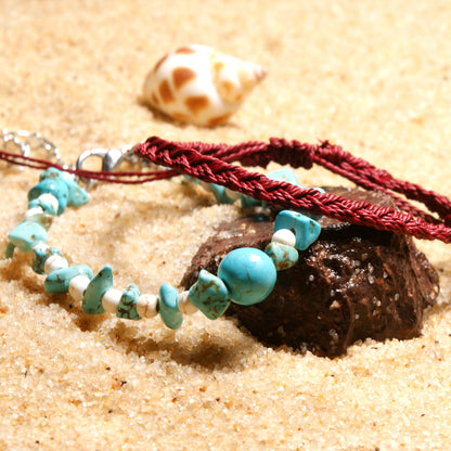 Turquoise gravel anklet