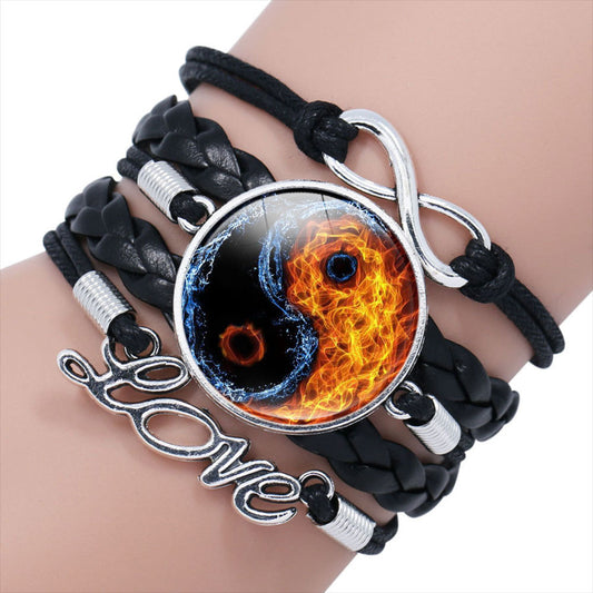 Chinese Elements Yin Yang Tai  Hand Woven Multilayer Bracelet