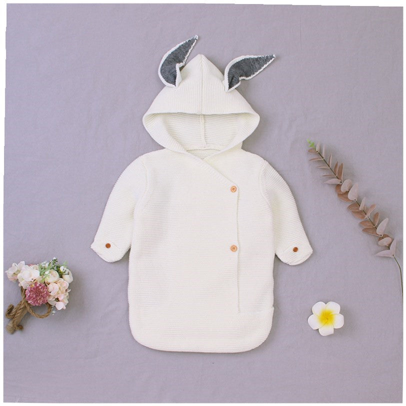 Baby Knitting Rabbit Sleeping Bags Hold Blanket