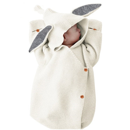 Baby Knitting Rabbit Sleeping Bags Hold Blanket