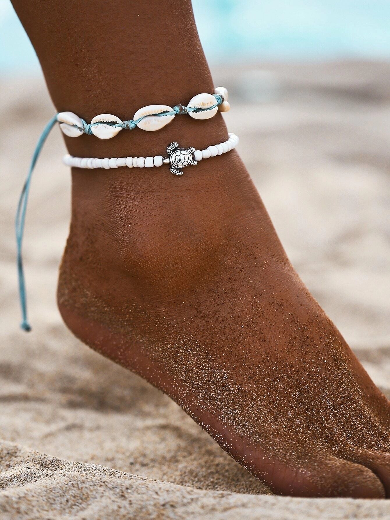 Bohemian shell anklet