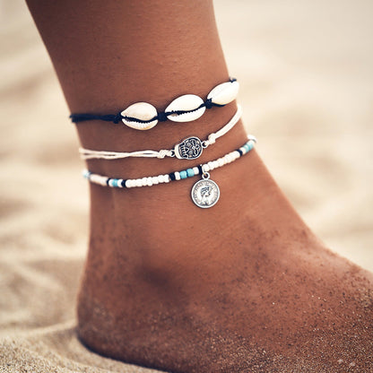 Bohemian shell anklet