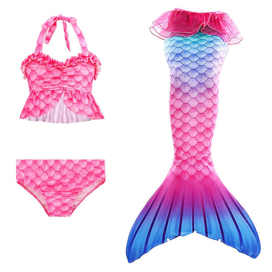 Mermaid Tail Girl Split Body Dress Swimming Suit