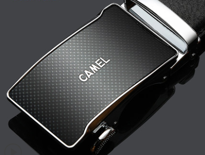 Camel Belt Men'S Leather Automatic Buckle Belt Cowhide Belt Casual Men'S Trouser Belt