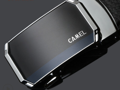 Camel Belt Men'S Leather Automatic Buckle Belt Cowhide Belt Casual Men'S Trouser Belt