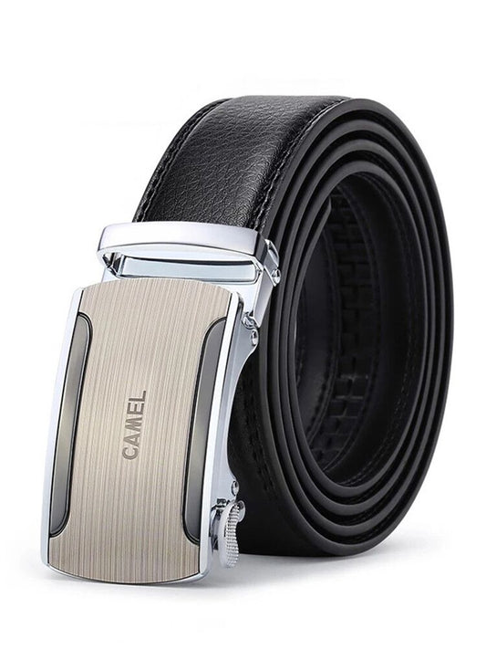 Camel Belt Men'S Leather Automatic Buckle Belt Cowhide Belt Casual Men'S Trouser Belt