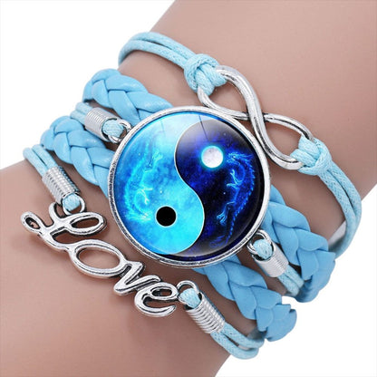 Chinese Elements Yin Yang Tai  Hand Woven Multilayer Bracelet