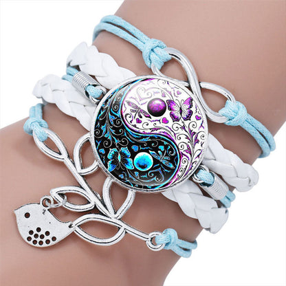 Chinese Elements Yin Yang Tai  Hand Woven Multilayer Bracelet