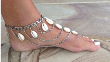 Shell tassel anklet