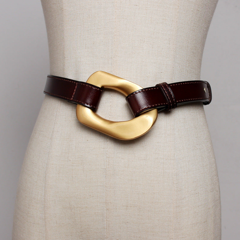 Leather Belt Women's All-match Jeans Belt Simple Dress Belt