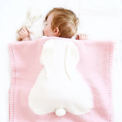 Explosive Bunny Ears Blanket Stereo Bunny Blanket Children's Knitted Cover Blanket Baby Baby Holding BlanketExplosive Bunny Ears