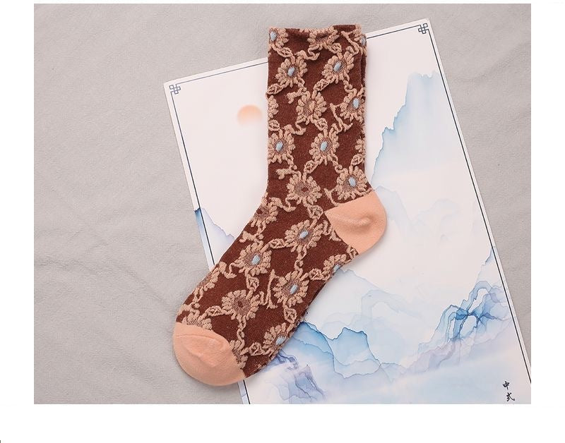 Renaissance Ethnic Floral Thigh High Socks Children