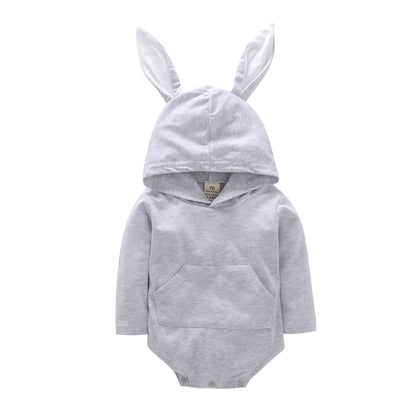 Hooded Baby's Easter Bunny Ear Long Sleeve Creeping Suit