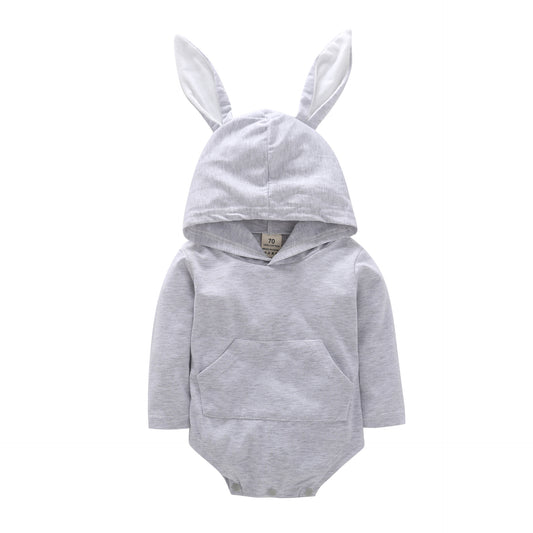 Hooded Baby's Easter Bunny Ear Long Sleeve Creeping Suit