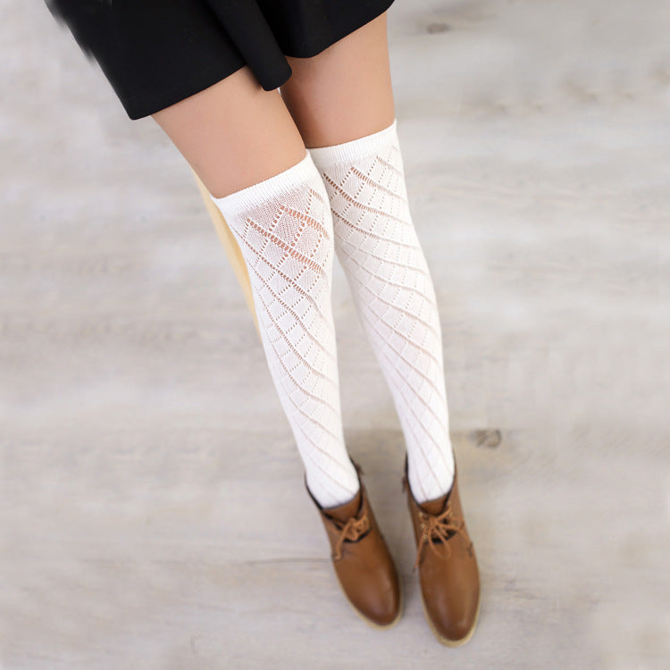 Japanese lattice mesh thigh socks