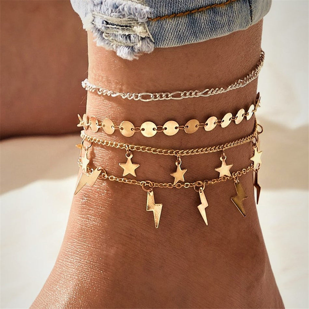 Star pendant anklet