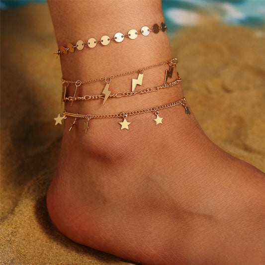 Star pendant anklet