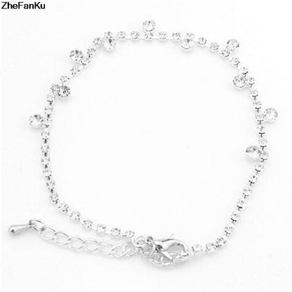 Small Diamond Anklet With Rhinestone Anklet