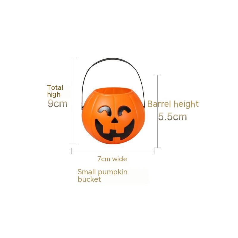 Halloween Decorations Portable Plastic Curved Eyes Smiley Pumpkin Bucket Bar Party Ornaments